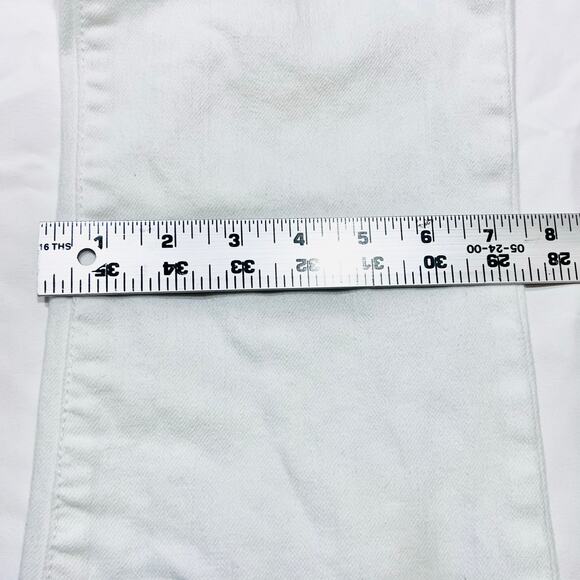 Tory Burch Mid Rise Flare Leg Jeans Women Size 26W x 29L White Cotton Blend Used - Picture 9 of 10